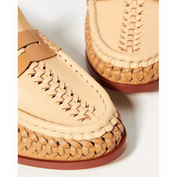 Anthropologie Pilcro Woven Leather Loafers Brown US 7 - Picture 3 of 12